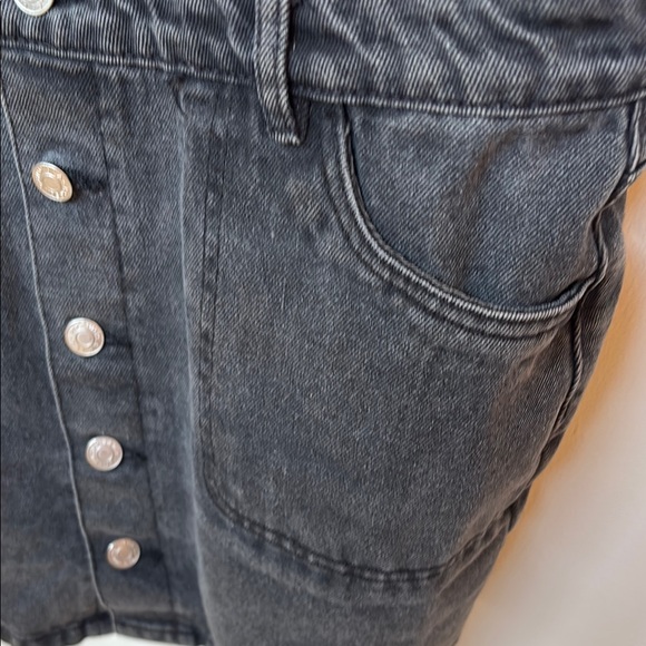 PacSun Gray Buttoned Overalls Mini Dress - Picture 3 of 4